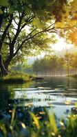 Peaceful nature scene for serene meditation photo