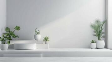 Minimalist decor with blank areas, ready for your unique marketing touch photo