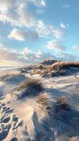 Coastal sand dunes shaped by the wind photo