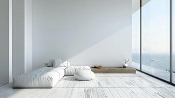 Minimalist living space with focus on essential elements photo