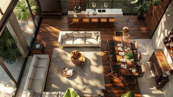 Overhead perspective highlighting the meticulous attention to detail in interior design photo