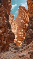 Towering sandstone formations sculpted by time photo