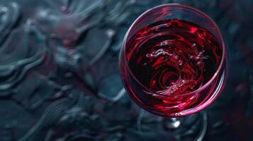 Glass of wine swirling with plenty of space for copy photo