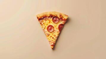 Elegant and minimalist poster design with a spinning pizza slice photo