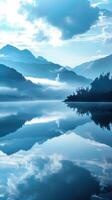 Calm waters mirror the tranquility of the mind photo