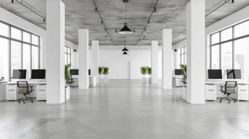 Minimalist office interior with room for custom branding photo