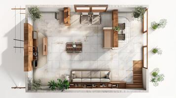 Interior layout demonstrating the principles of balance and symmetry in design photo