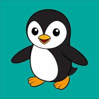 Animal penguins live in the ice caps vector