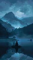 Serene meditation background for mindfulness photo