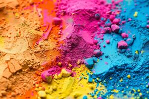 Colorful Holi background with vibrant hues and joyful expressions photo