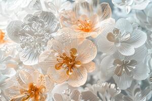 Classic flower motifs with transparent white, ideal for creating a timeless look photo
