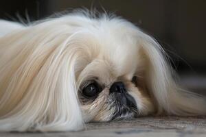 Charming Pekingese with luxurious mane and regal demeanor, perfect for elegant and sophisticated designs photo