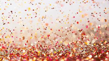 A colorful explosion of confetti is scattered across the sky. The bright colors and the way they are spread out create a sense of joy and celebration photo