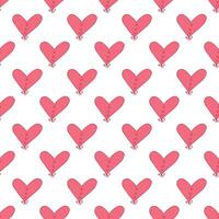 Seamless pattern with hand drawn heart doodle for decorative print, wrapping paper, greeting cards and fabric vector