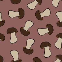 Illustration of pattern with boletus mushrooms. vector