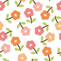 Seamless pattern with cute cartoon colorful flowers for fabric prints, textiles, gift wrapping paper. children's colorful , flat style vector