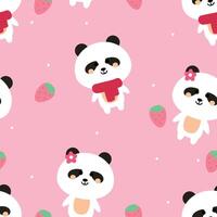Seamless cute panda pattern for fabric prints, textiles, gift wrapping paper vector