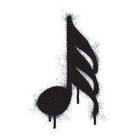 Spray Painted Graffiti Tone icon Word Sprayed isolated with a white background. graffiti Note music icon with over spray in black over white. vector