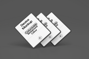 Triple Device Mockup on Modern Scene for Presentation Branding psd