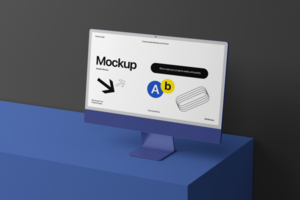 Realistic Computer Monitor Mockup for Professional Presentation psd