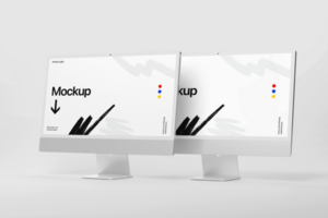 Elegant Desktop Computer Mockup Template psd