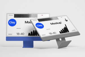 3d mockup desktop computer template design presentation psd