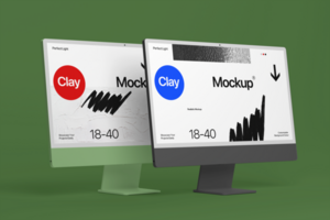 3D Computer Mockup Template for Realistic Branding Presentations psd