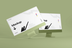 Computer Device Mockup with High Quality Design for Branding psd