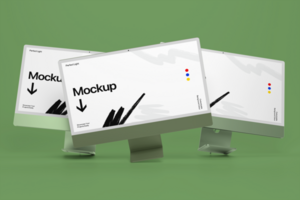Professional Computer Mockup Template for Modern Branding Presentations psd