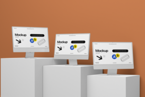 High Quality Realistic Desktop Computer Monitor Mockup psd