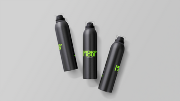 Mockup Three Deodorant Spray With Top View psd