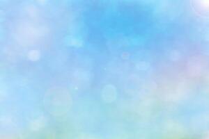 Blurred Spring Nature Background with Bokeh. Abstract blur blue and pink color for background. Defocus art effect design photo
