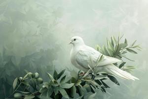 a white dove symbolizes love and peace . photo