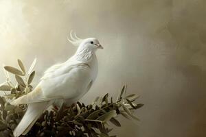 a white dove symbolizes love and peace . photo