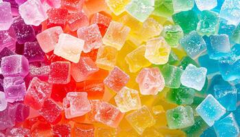 rainbow colorful topping sugar background. photo