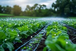 Smart Farm Concept, Agricultural Automation Control, Using Data to Analyze Plant Quality. photo