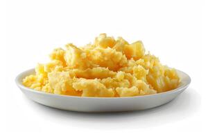 a dish of mashed potatoes with parsley in a bowl . photo