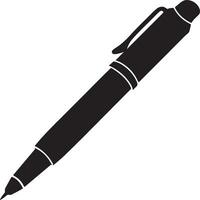 Pen Silhouette. Pen Icon Illustration Isolated On white background. Learning and education icon. Flat art in black and white. vector