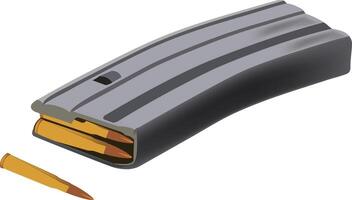 Submachine gun magazine with bullets vector