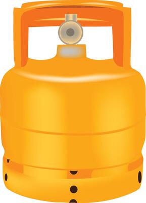 gas cylinder for camping and camper