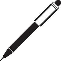 Pen Silhouette. Pen Icon Illustration Isolated On white background. Learning and education icon. Flat art in black and white. vector