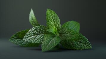 Clean and modern spin of a piece of mint verbena photo