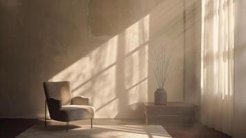 Silhouette of minimalist furnishings creating a serene and inviting atmosphere photo