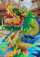 Dragon statue, dragon symbol, dragon Chinese, is a beautiful Thai and Chinese architecture of shrine, temple. A symbol of good luck and prosperity during the Chinese New Year celebrations. photo