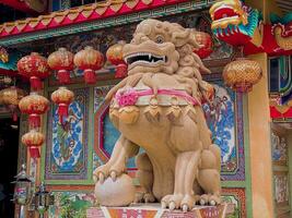Pixiu or Pi Yao statue, pixiu symbol, pixiu Chinese, is a beautiful Thai and Chinese architecture of shrine, temple. A symbol of good luck and prosperity during the Chinese New Year celebrations. photo