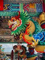 Dragon statue, dragon symbol, dragon Chinese, is a beautiful Thai and Chinese architecture of shrine, temple. A symbol of good luck and prosperity during the Chinese New Year celebrations. photo