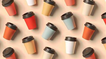 Minimalist layout pattern featuring coffee cups in clean and uncluttered designs for a sleek and modern look photo