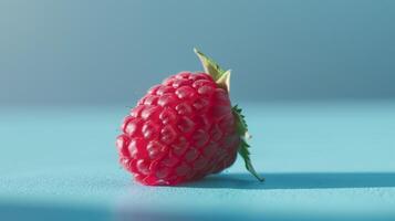 Minimalist spin of a single raspberry photo