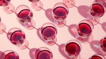 Elegant layout pattern featuring floating wine glasses in a grid formation photo