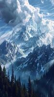 Rocky mountain peaks reaching for the heavens photo